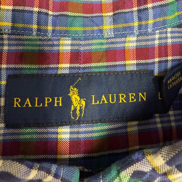 EUC Men's RALPH LAUREN Oxford Long Sleeve Plaid Button Down Shirt | Size L - Picture 4 of 5